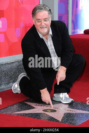 Matt Groening bei seiner Starzeremonie in Hollywood in Los Angeles, USA. Stockfoto