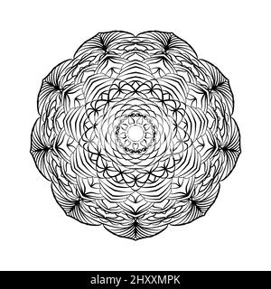 Mandala. Ethnische dekorative Hintergrund für Design. Handgezeichnetes rundes Muster. Malbuch-Seitenelement. Stockfoto