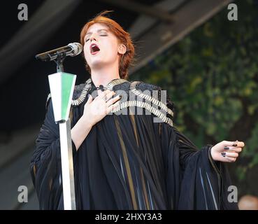 Florence Welch, Florence and the Machine tritt am 4.. Mai 2012 beim New Orleans Jazz & Heritage Festival 2012 auf. Stockfoto