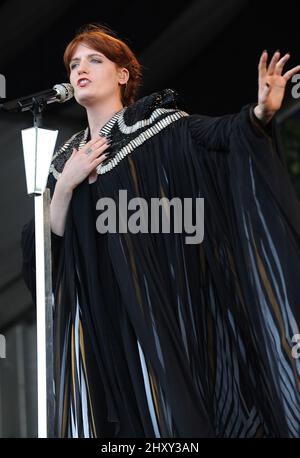 Florence Welch, Florence and the Machine tritt am 4.. Mai 2012 beim New Orleans Jazz & Heritage Festival 2012 auf. Stockfoto