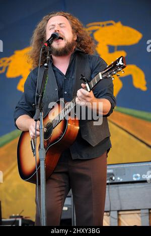 Jim James, My Morning Jacket tritt am 4.. Mai 2012 beim New Orleans Jazz & Heritage Festival 2012 auf. Stockfoto