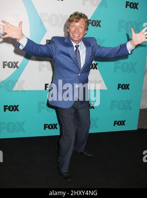 Nigel Lythgoe nimmt an der FOX 2012-Vorpreentation Teil, die auf der Wollman Rink im Central Park gehalten wird. Stockfoto