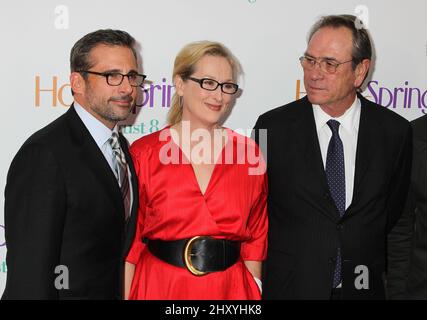 Tommy Lee Jones, Meryl Streep & Steve Carell bei der New Yorker Premiere von „Hope Springs“ Steven Bergman Stockfoto