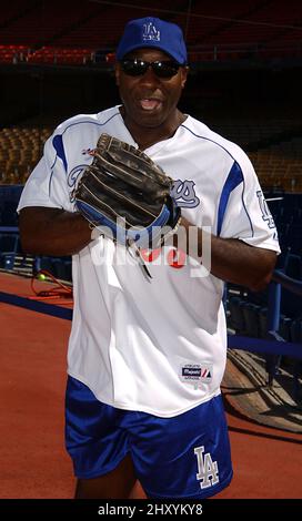 Michael Clarke Duncan nimmt am „Annual Hollywood Stars Game 46.“ im Dodger Stadium Teil. Stockfoto