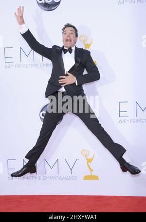 Jimmy Fallon nimmt an den 64. Primetime Emmy Awards Teil, die im Nokia Theater, Los Angeles, stattfinden. Stockfoto