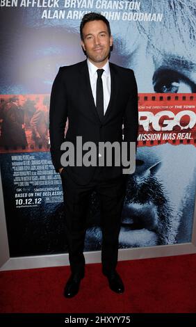 Ben Affleck nimmt an der Premiere von „Argo“ in Los Angeles Teil, die an der Academy of Motion Picture Arts and Sciences in Kalifornien stattfand. Stockfoto