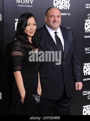 James Gandolfini & Deborah Lin bei der Premiere von 'Zero Dark Thirty' in Hollywood, Kalifornien. Stockfoto