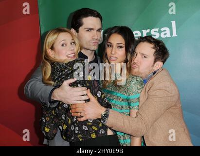 Kristen Hager, Sam Witwer, Meaghan Rath und Sam Huntington nehmen an Tag 2 der NBC Universal TCA Press Tour in Los Angeles, Kalifornien, Teil. Stockfoto