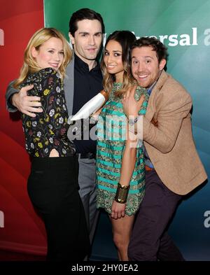 Kristen Hager, Sam Witwer, Meaghan Rath und Sam Huntington nehmen an Tag 2 der NBC Universal TCA Press Tour in Los Angeles, Kalifornien, Teil. Stockfoto