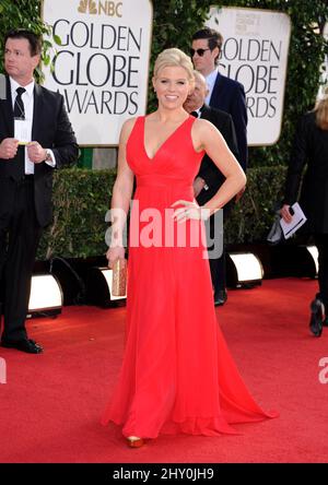 Megan Hilty kommt zu den jährlichen Golden Globe Awards 70., die am 13. Januar 2013 im Beverly Hilton Hotel, Beverly Hills, Kalifornien, abgehalten werden. Stockfoto