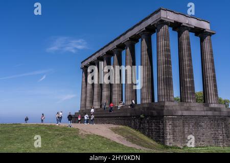 Das National Monument of Scotland, ein historisches Wahrzeichen auf Calton Hill, Edinburgh Stockfoto