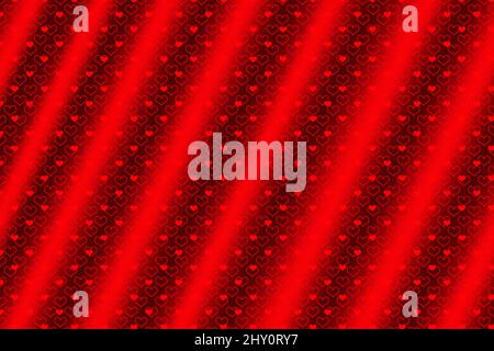 3D Illustration der roten pulsierenden Herzform Muster in Linien Stockfoto