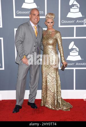 Tito Ortiz und Jenna Jameson kommen zu den jährlichen Grammy Awards 55. im Staples Center, Los Angeles. Stockfoto