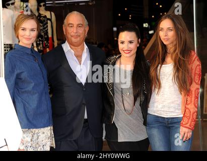 Kate Bosworth, Sir Philip Green und Demi Lovato nehmen an der Topshop Topman - Store Opening-Veranstaltung im Topshop Store The Grove, Los Angeles, Teil Stockfoto