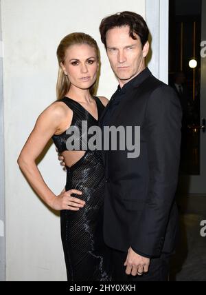 Anna Paquin, Stephen Moyer bei der „Tom Ford Cocktail Veranstaltung zur Unterstützung des Projekts Angel Food“, die im Tom Ford in Los Angeles, USA, stattfand. Stockfoto