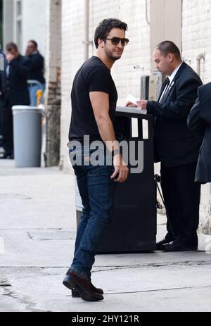 Luke Bryan sah die Ankunft bei der Jimmy Kimmel Live Show in Hollywood, Kalifornien. Stockfoto