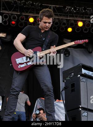 Hunter Hayes spielt live am 2. Tag der ACM Experience in Las Vegas, Nevada. Stockfoto