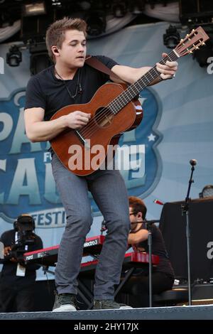 Hunter Hayes spielt live am 2. Tag der ACM Experience in Las Vegas, Nevada. Stockfoto