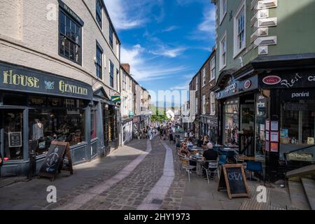 Das Stadtzentrum von Durham, ein historisches Reiseziel in England Stockfoto