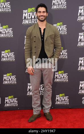 Tyler Hoechlin kommt am 14. April 2013 bei den MTV Movie Awards 2013 in den Sony Picturs Studios in Los Angeles, Kalifornien, an. Stockfoto