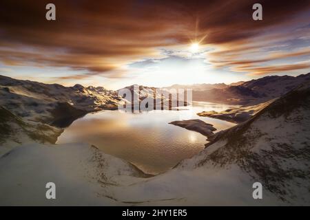 Winterlandschaft Schneelandschaft Stockfoto