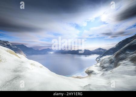 Winterlandschaft Schneelandschaft Stockfoto