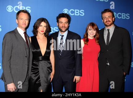 Neil Patrick Harris, Cobie Smulders, Josh Radnor, Alyson Hanniga bei der CBS 2013 Upfront Presentation im Lincoln Center in New York, USA. Stockfoto