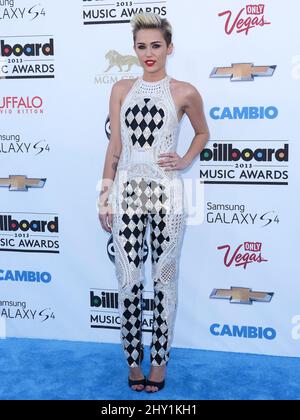 Miley Cyrus nimmt an den Billboard Music Awards 2013 in der MGM Grand Garden Arena in Las Vegas, USA, Teil. Stockfoto