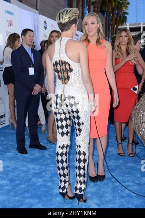 Miley Cyrus nimmt an den Billboard Music Awards 2013 in der MGM Grand Garden Arena in Las Vegas, USA, Teil. Stockfoto