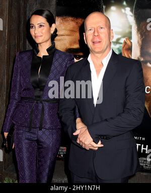 Emma Heming und Bruce Willis bei der Premiere von 'After Earth' in New York. Stockfoto