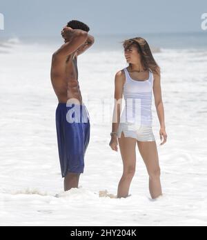 Zendaya Coleman am Strand in Malibu, Los Angeles. Stockfoto
