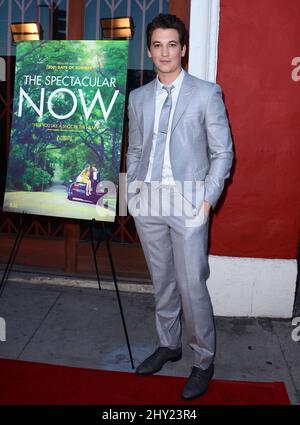 Miles Teller nimmt an der La Special Screening-Show „The Spectacular Now“ im Vista Theatre, Los Angeles, Teil Stockfoto