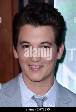 Miles Teller nimmt an der La Special Screening-Show „The Spectacular Now“ im Vista Theatre, Los Angeles, Teil Stockfoto