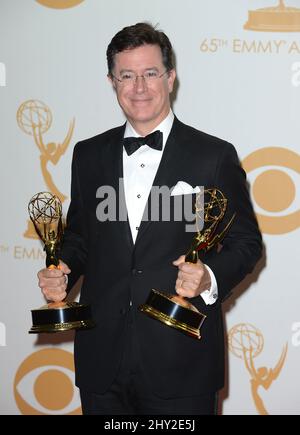 Stephen Colbert im Pressenzimmer bei den Annual Primetime Emmy Awards 65., die im Nokia Theater in L.A. abgehalten wurden Leben in Los Angeles, USA. Stockfoto