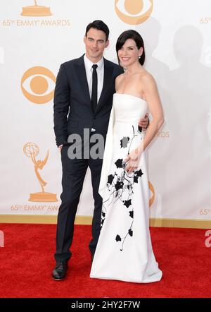 Julianna Margulies, Keith Lieberthal, Teilnahme an den jährlichen Primetime Emmy Awards 65., die im Nokia Theater in L.A. abgehalten werden Leben in Los Angeles, USA. Stockfoto