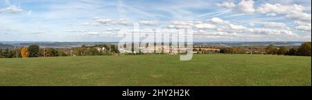 Panoramablick auf den Susquehanna River mit Blick auf Lancaster vom Samuel S. Lewis State Park, York County, Pennsylvania, USA Stockfoto