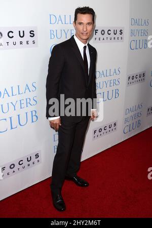 Matthew McConaughey kommt zur Premiere des „Dallas Buyers Club“ in Los Angeles, Kalifornien. Stockfoto