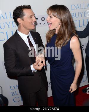 Matthew McConaughey, Jennifer Garner kommt zur Premiere des „Dallas Buyers Club“ in Los Angeles, Kalifornien. Stockfoto