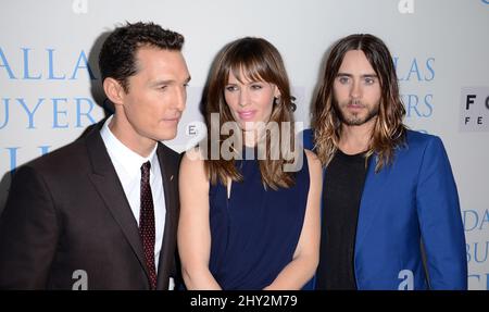 Jennifer Garner, Matthew McConaughey, Jared Leto kommen zur Premiere des „Dallas Buyers Club“ in Los Angeles, Kalifornien. Stockfoto