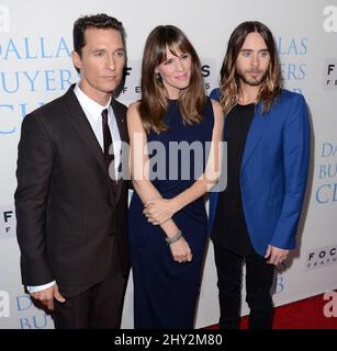 Matthew McConaughey, Jennifer Garner, Jared Leto kommen zur Premiere des „Dallas Buyers Club“ in Los Angeles, Kalifornien. Stockfoto