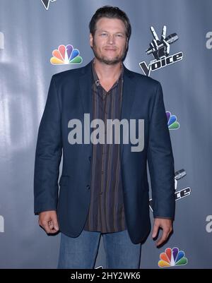 Blake Shelton nimmt an den Top 12 der The Voice Season 5 in den Universal Studios Backlot, Los Angeles, Teil Stockfoto