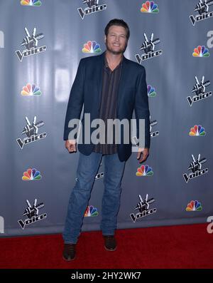 Blake Shelton nimmt an den Top 12 der The Voice Season 5 in den Universal Studios Backlot, Los Angeles, Teil Stockfoto