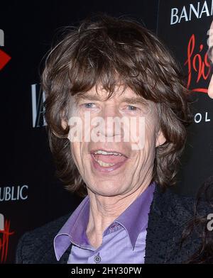 Mick Jagger nahm an der Lancierung der Banana Republic L'Wren Scott Collection im Chateau Marmont in Los Angeles, Kalifornien, Teil. Stockfoto