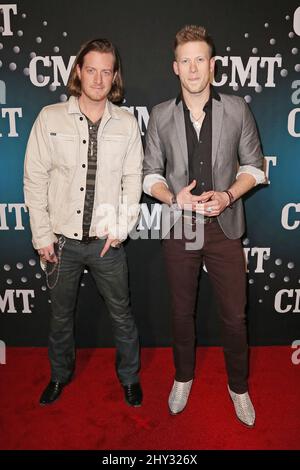 Brian Kelley, Tyler Hubbard, Florida Georgia Line, Teilnahme an der CMT Artists of the Year 2013 im Music City Center, Nashville Stockfoto