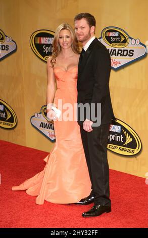 Amy Reimann, Dale Earnhardt Jr. bei den Nascar Sprint Cup Series Awards 2013 in Las Vegas, Nevada. Stockfoto