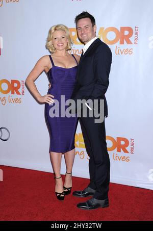 Megan Hilty und Brian Gallagher nehmen an der TrevorLive Los Angeles Benefit-Veranstaltung im Hollywood Pallidium in Los Angeles, USA, Teil. Stockfoto