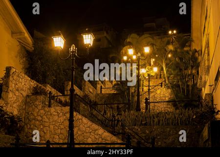 Numa Pompilio Llona Street, Las Peñas, Guayaquil, Ecuador Stockfoto