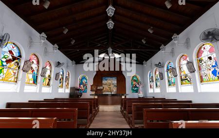 Santa Ana Hill Chapel (Iglesia del Cerro Santa Ana) am Tag, Las Peñas, Guayaquil, Ecuador Stockfoto