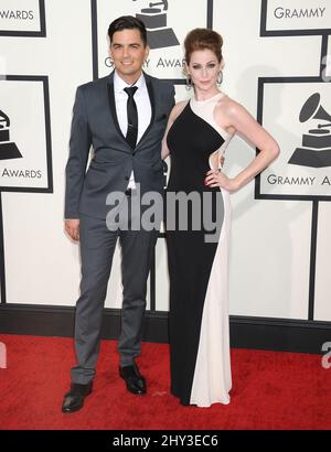 Esme Bianco nimmt an den jährlichen GRAMMY Awards 56. im Staple Center in Los Angeles, USA, Teil Stockfoto