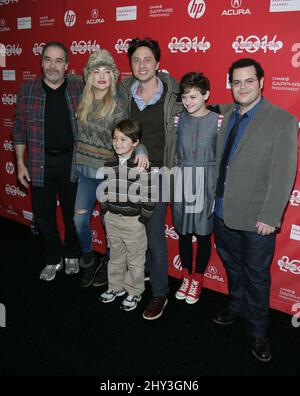 Mandy Patinkin, Kate Hudson, Pierce Gagnon, Zach Braff, Joey King, Josh Gad nahm an der Wish I was here Premiere beim Sundance Film Festival 2014, The MARC, Teil Stockfoto